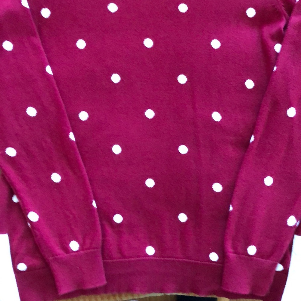 Talbots Polka Dot 100% Cotton Sweater - Picture 2 of 6